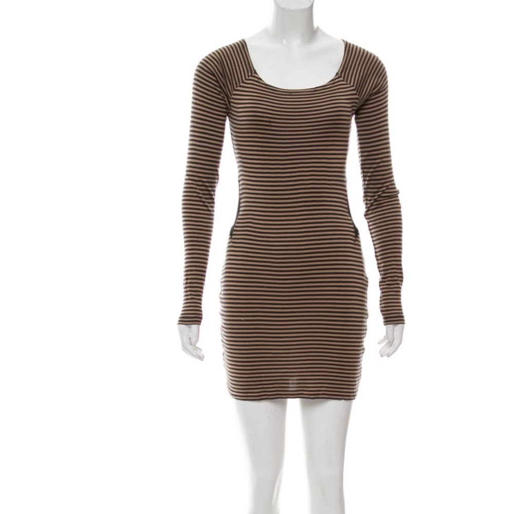 Elizabeth & James stripe sheer black dress